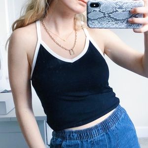 Black and White racerback tank top
